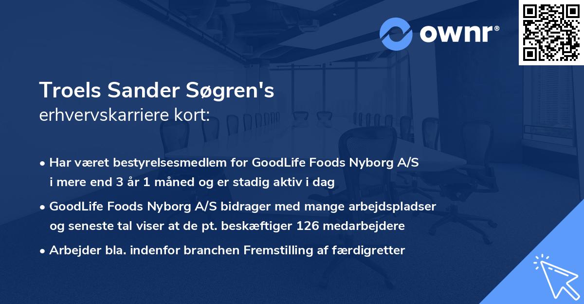 Troels Sander Søgren's erhvervskarriere kort