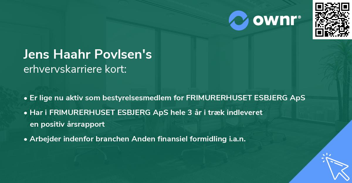 Jens Haahr Povlsen's erhvervskarriere kort