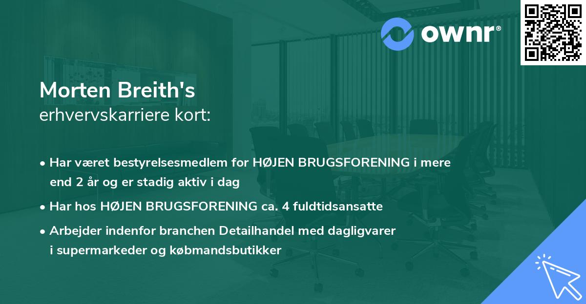 Morten Breith's erhvervskarriere kort