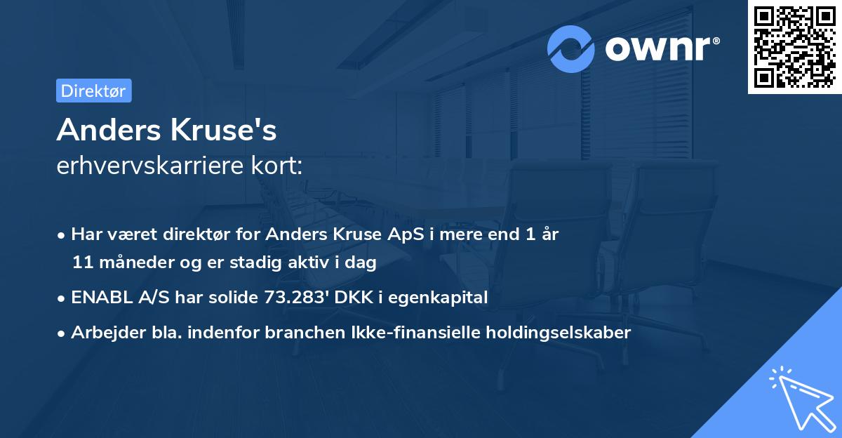 Anders Kruse's erhvervskarriere kort