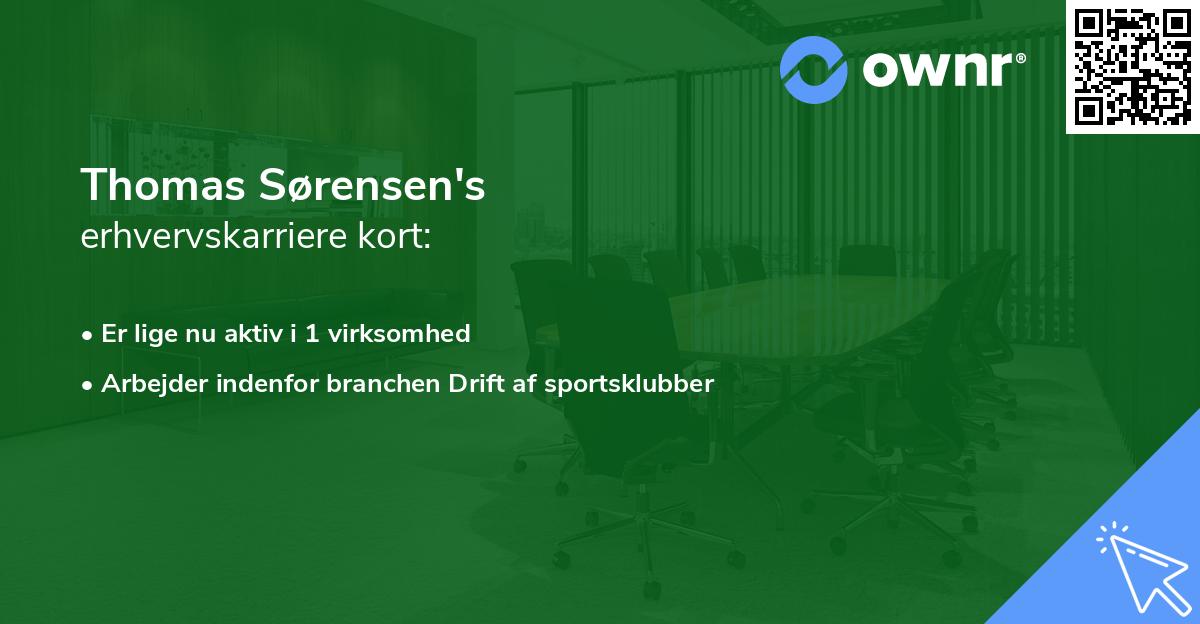 Thomas Sørensen's erhvervskarriere kort