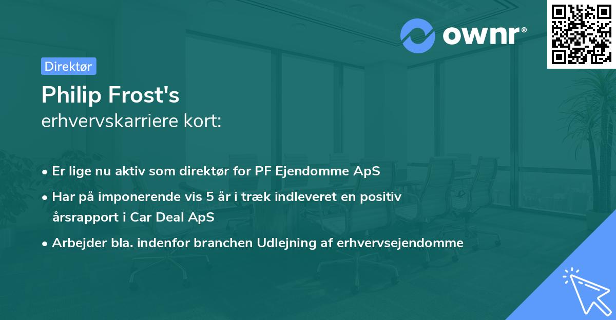 Philip Frost's erhvervskarriere kort