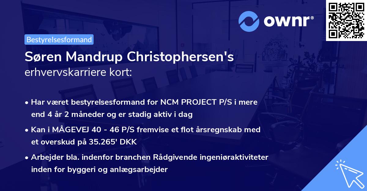 Søren Mandrup Christophersen's erhvervskarriere kort
