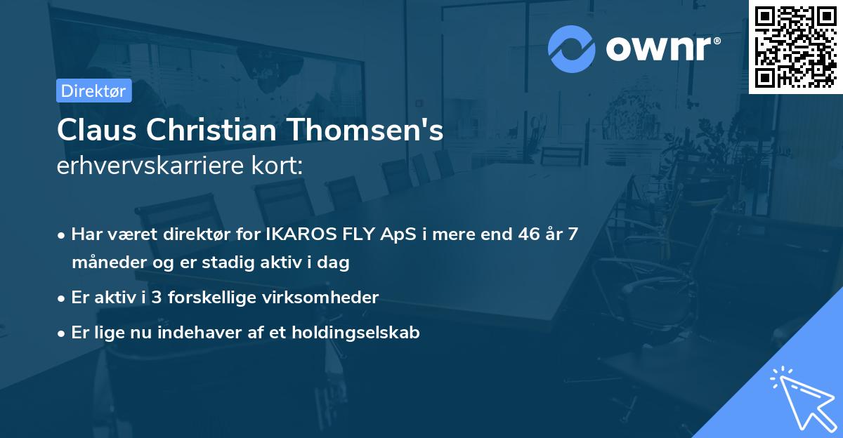 Claus Christian Thomsen's erhvervskarriere kort