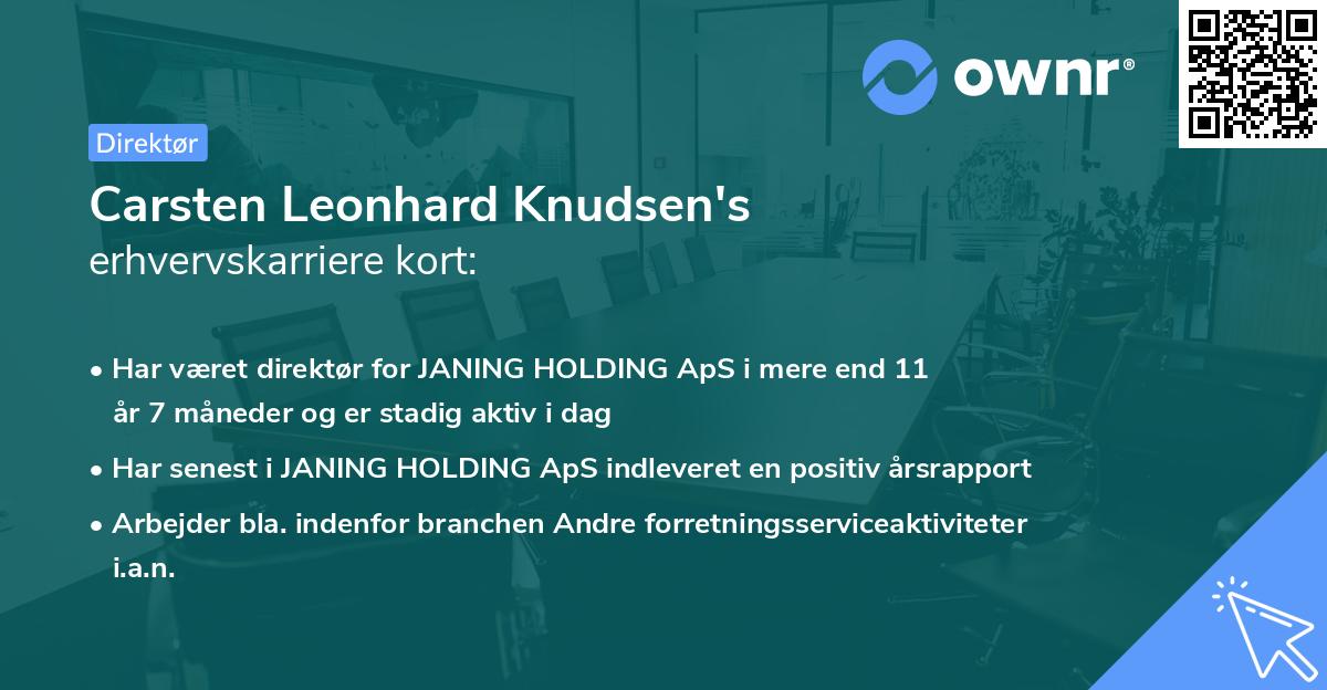 Carsten Leonhard Knudsen's erhvervskarriere kort