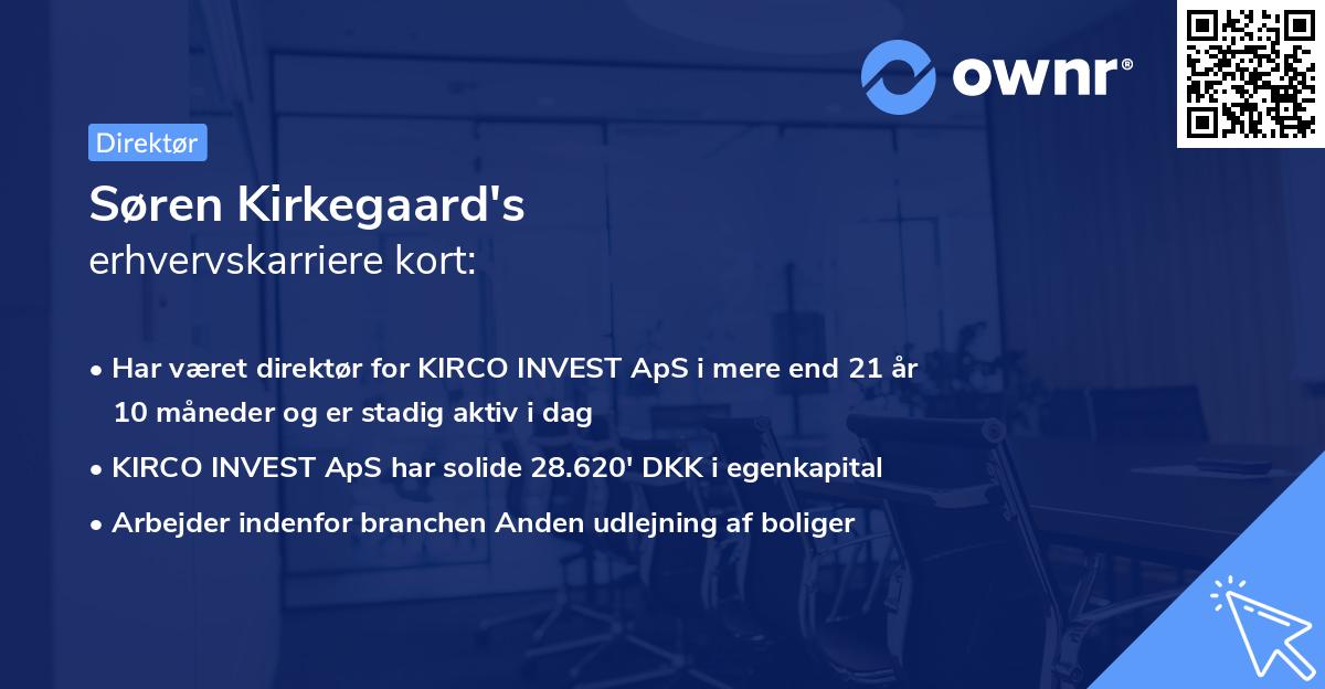 Søren Kirkegaard's erhvervskarriere kort