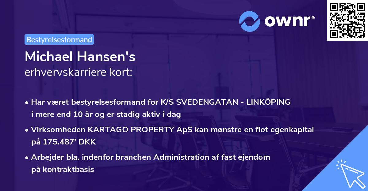 Michael Hansen's erhvervskarriere kort