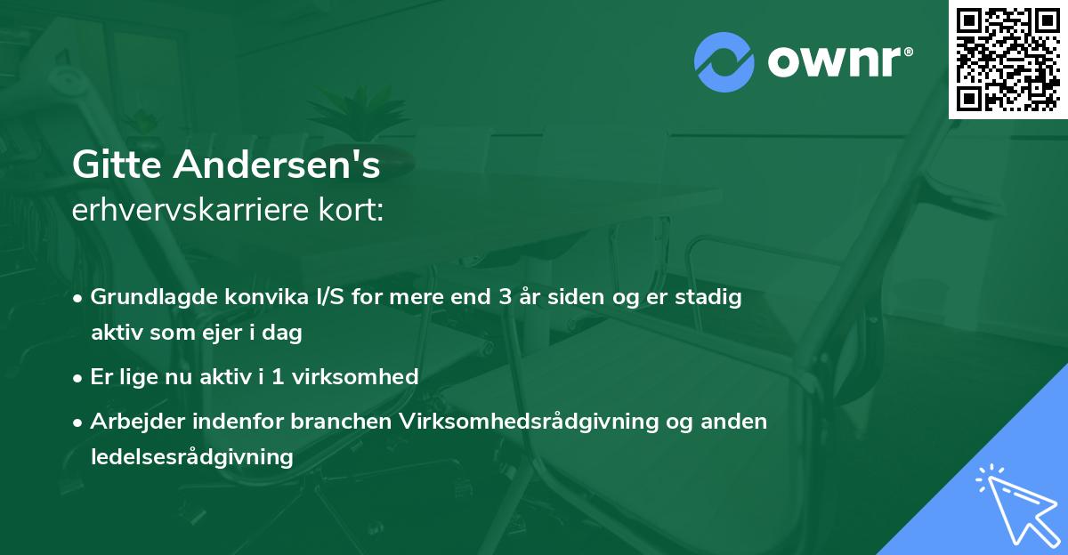 Gitte Andersen's erhvervskarriere kort