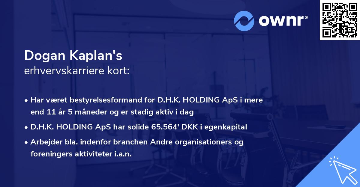 Dogan Kaplan's erhvervskarriere kort