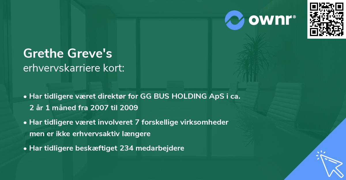 Grethe Greve's erhvervskarriere kort