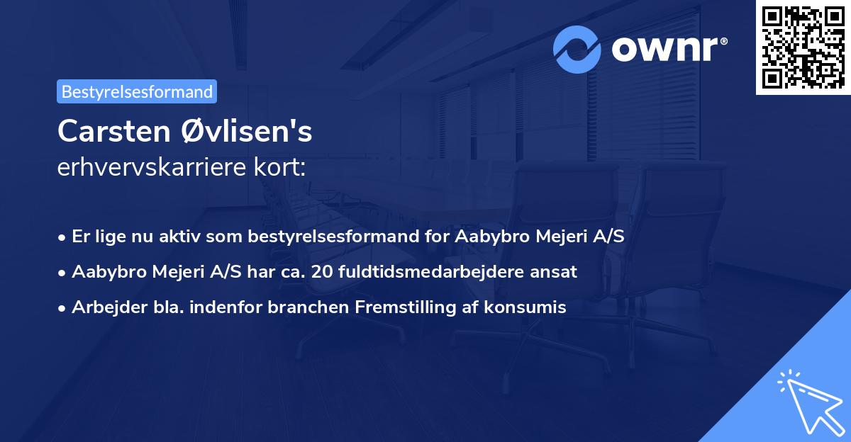 Carsten Øvlisen's erhvervskarriere kort