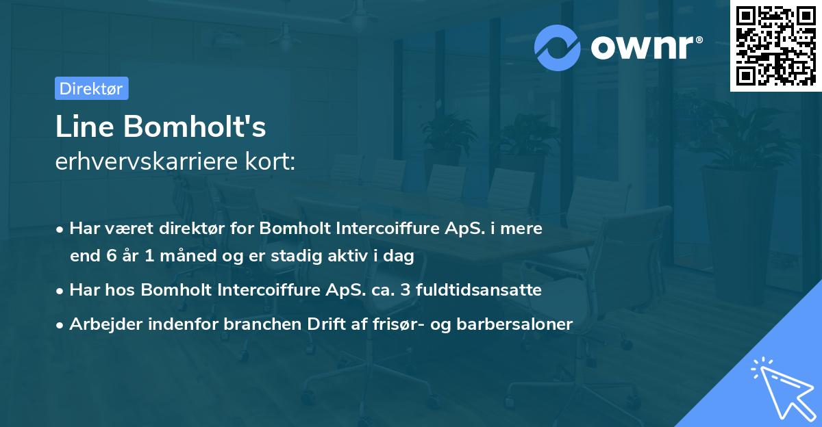 Line Bomholt's erhvervskarriere kort
