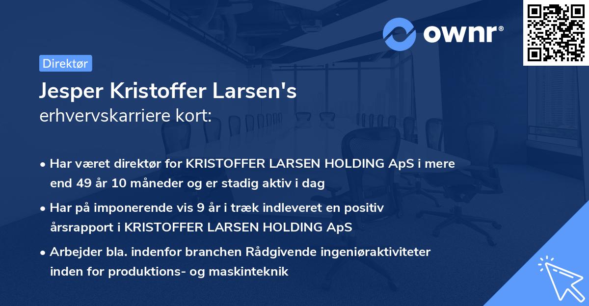Jesper Kristoffer Larsen's erhvervskarriere kort