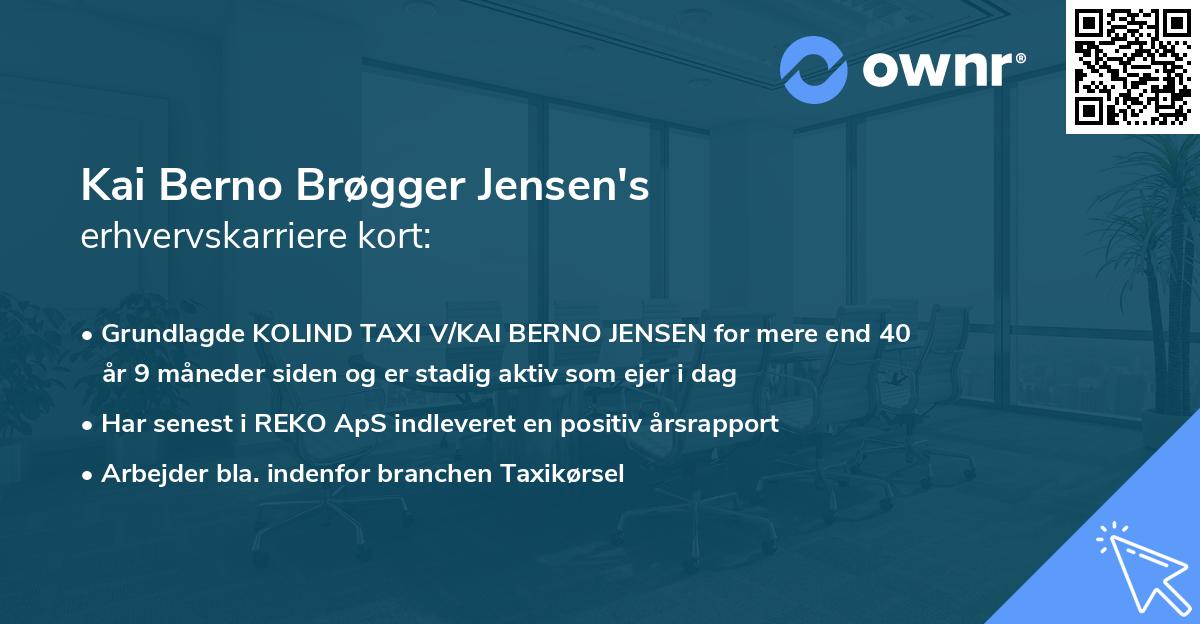 Kai Berno Brøgger Jensen's erhvervskarriere kort