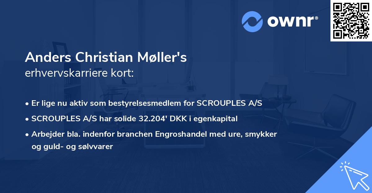 Anders Christian Møller's erhvervskarriere kort