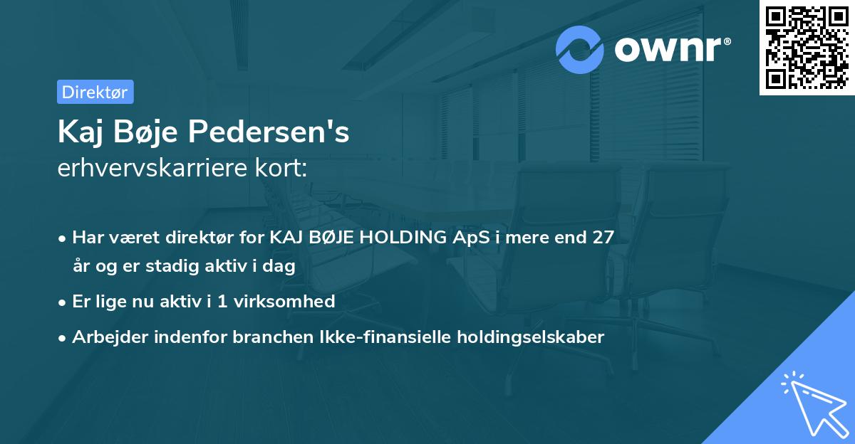 Kaj Bøje Pedersen's erhvervskarriere kort