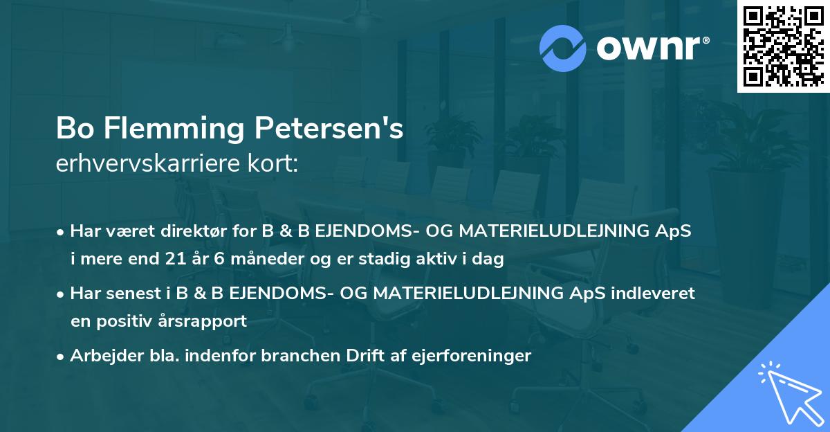 Bo Flemming Petersen's erhvervskarriere kort