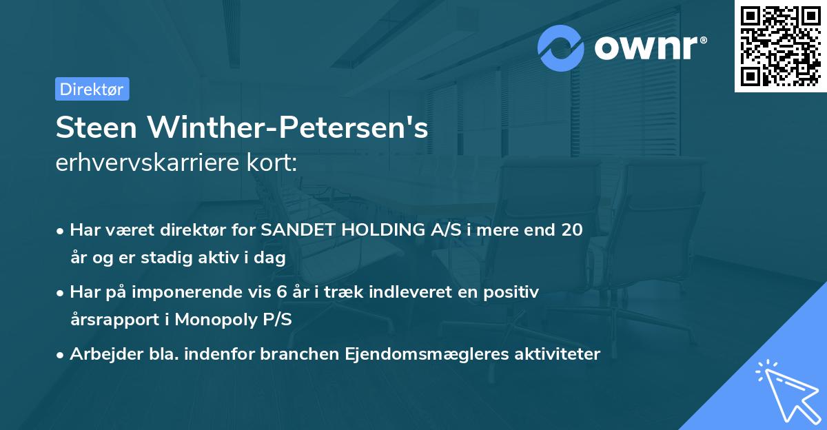 Steen Winther-Petersen's erhvervskarriere kort