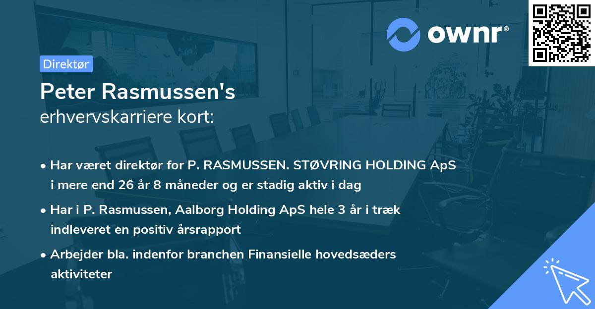 Peter Rasmussen's erhvervskarriere kort