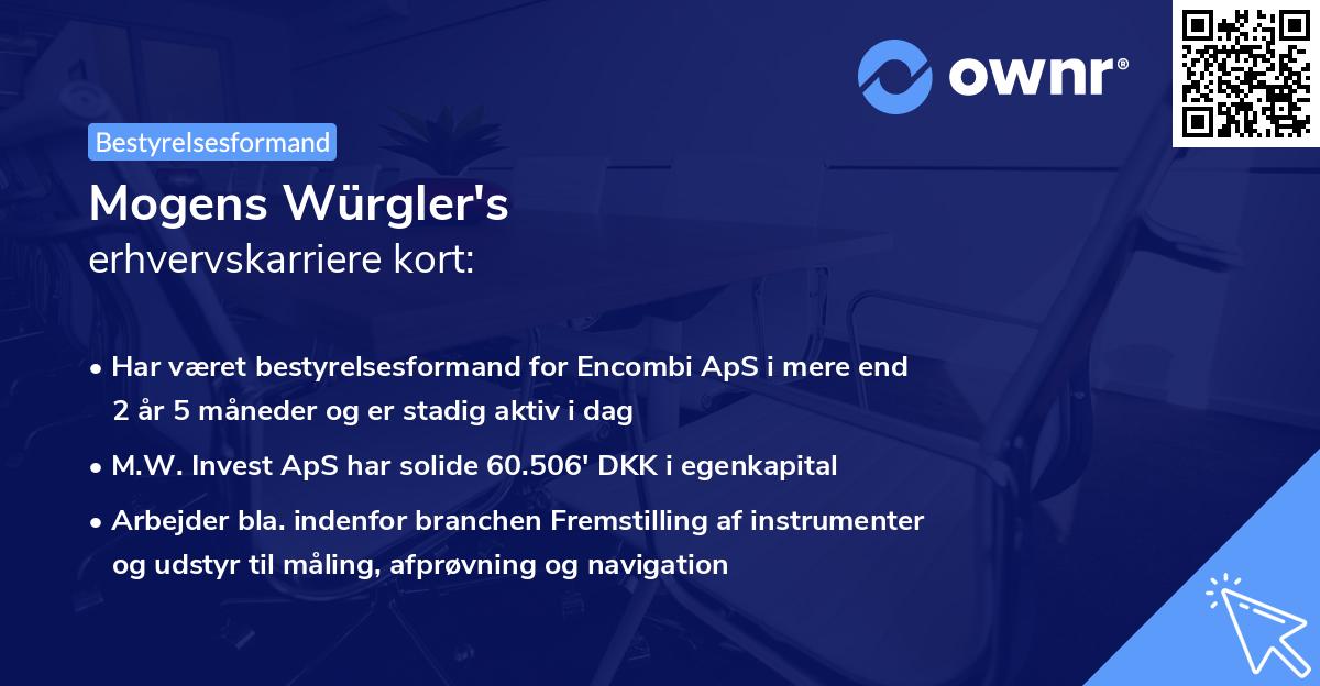 Mogens Würgler's erhvervskarriere kort