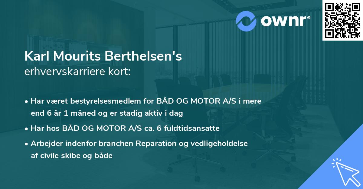 Karl Mourits Berthelsen's erhvervskarriere kort