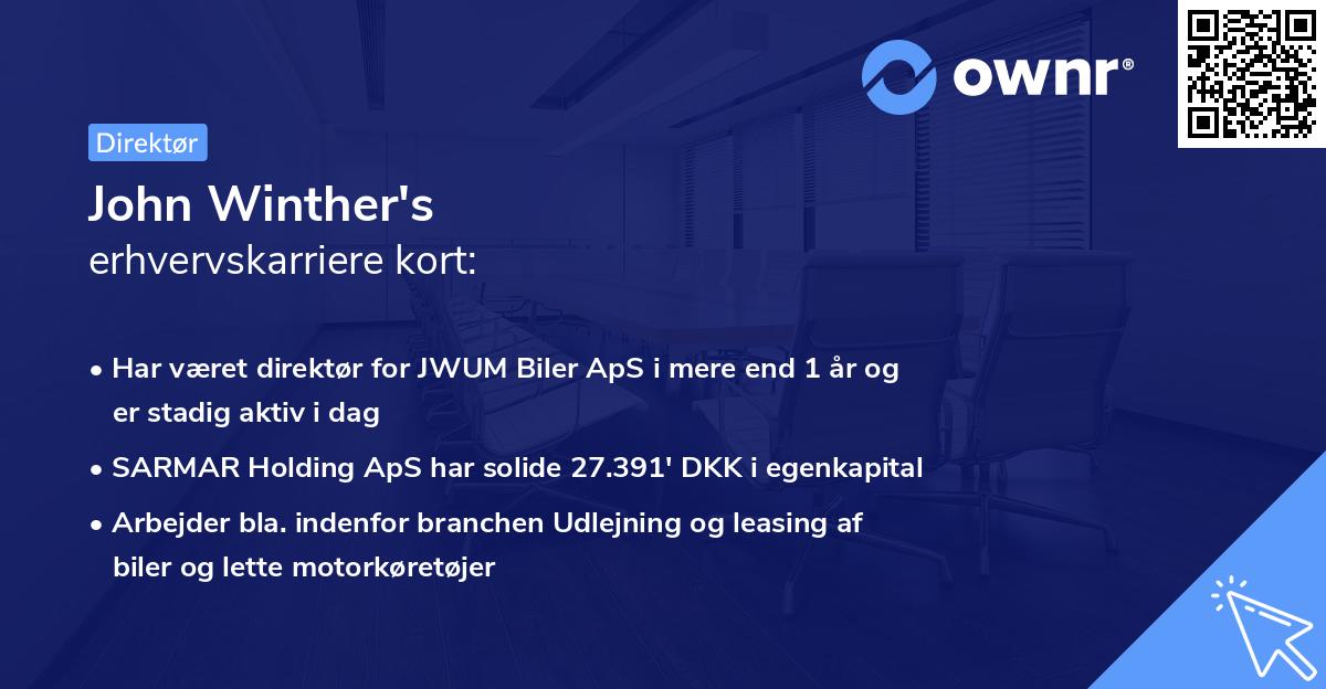 John Winther's erhvervskarriere kort