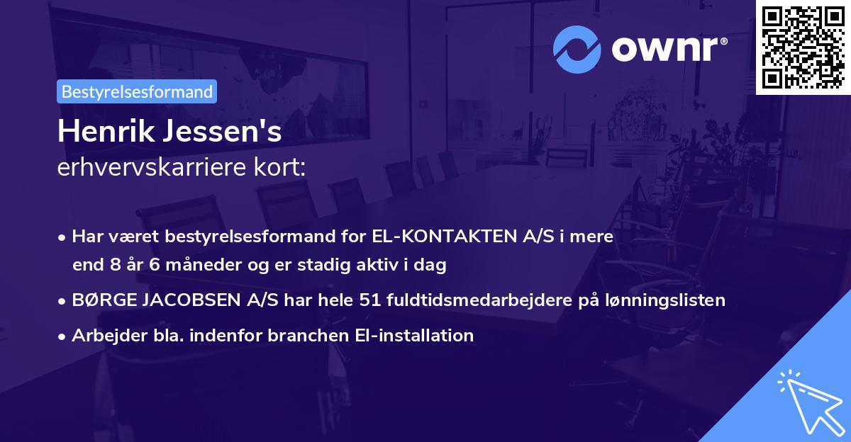Henrik Jessen's erhvervskarriere kort