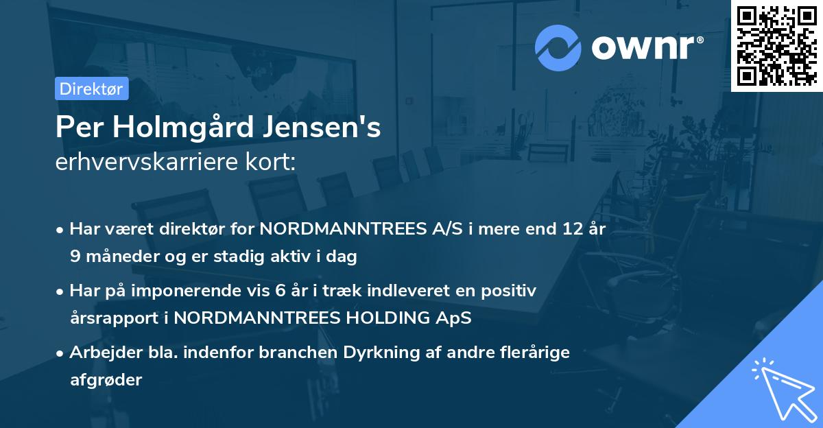 Per Holmgård Jensen's erhvervskarriere kort