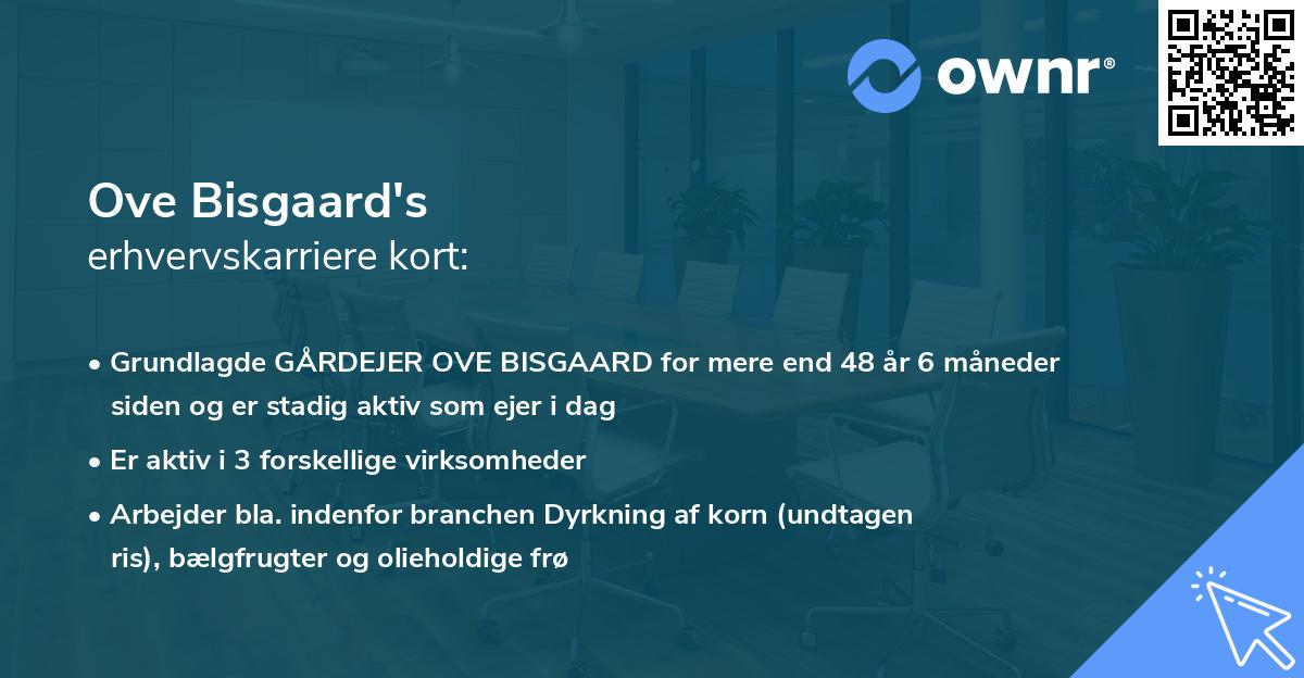 Ove Bisgaard's erhvervskarriere kort