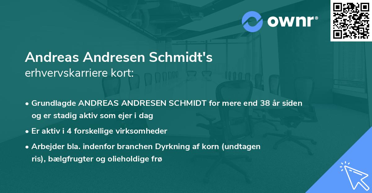 Andreas Andresen Schmidt's erhvervskarriere kort