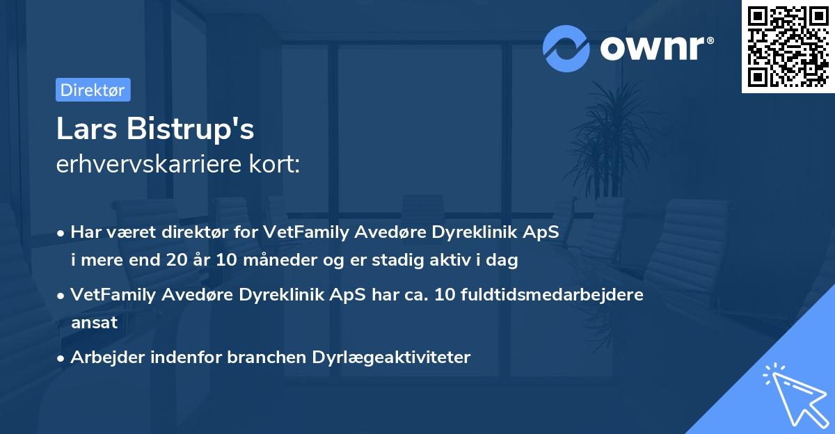 Lars Bistrup's erhvervskarriere kort