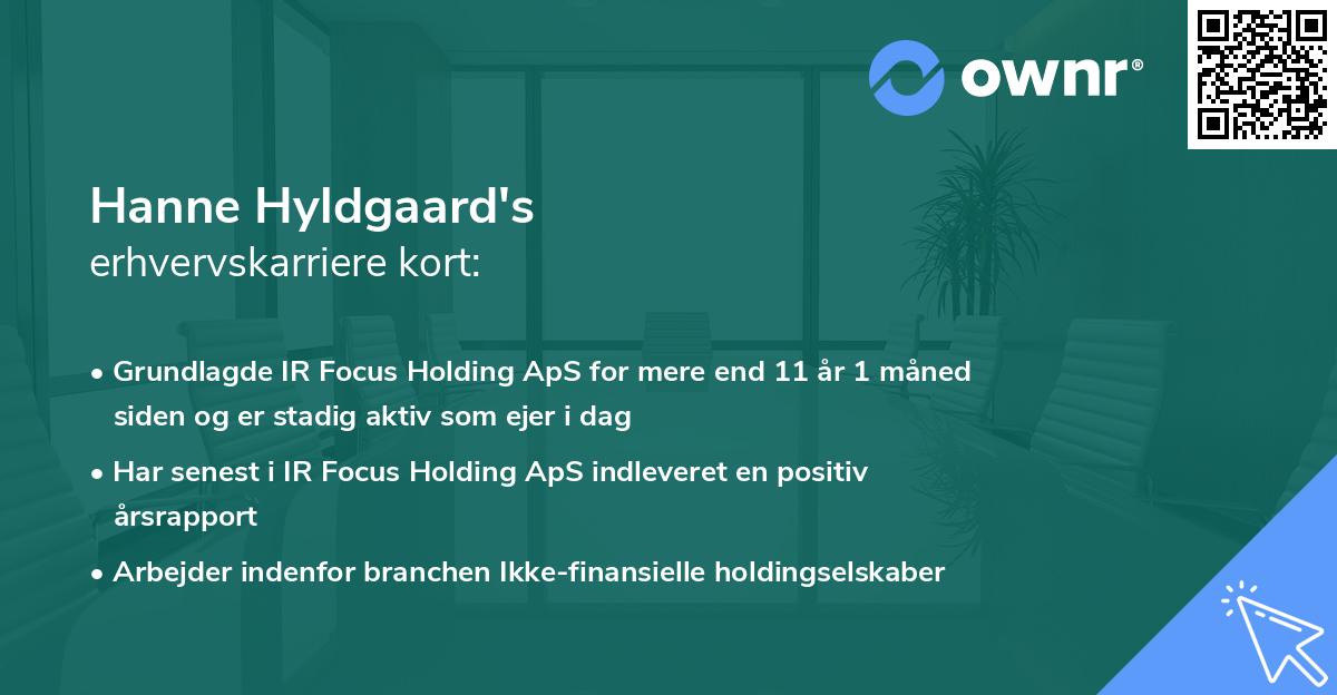 Hanne Hyldgaard's erhvervskarriere kort