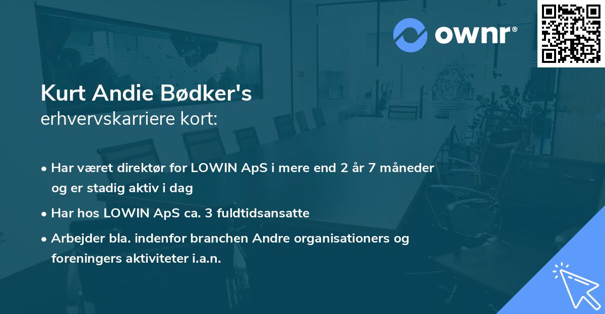 Kurt Andie Bødker's erhvervskarriere kort