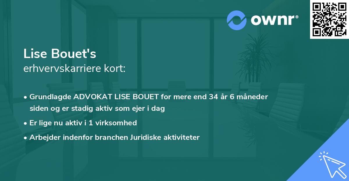 Lise Bouet's erhvervskarriere kort