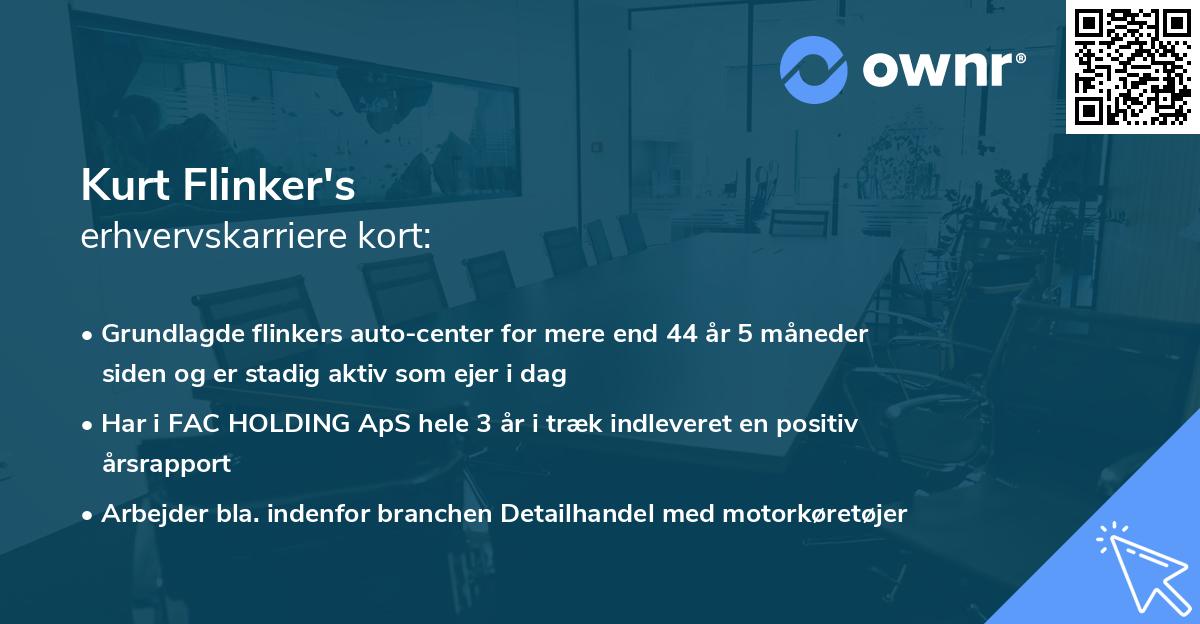 Kurt Flinker's erhvervskarriere kort