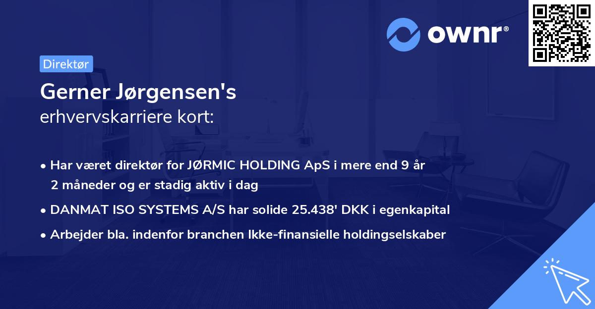 Gerner Jørgensen's erhvervskarriere kort