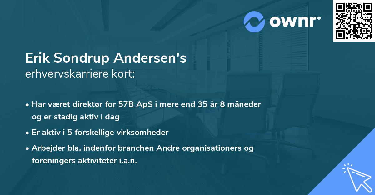 Erik Sondrup Andersen's erhvervskarriere kort