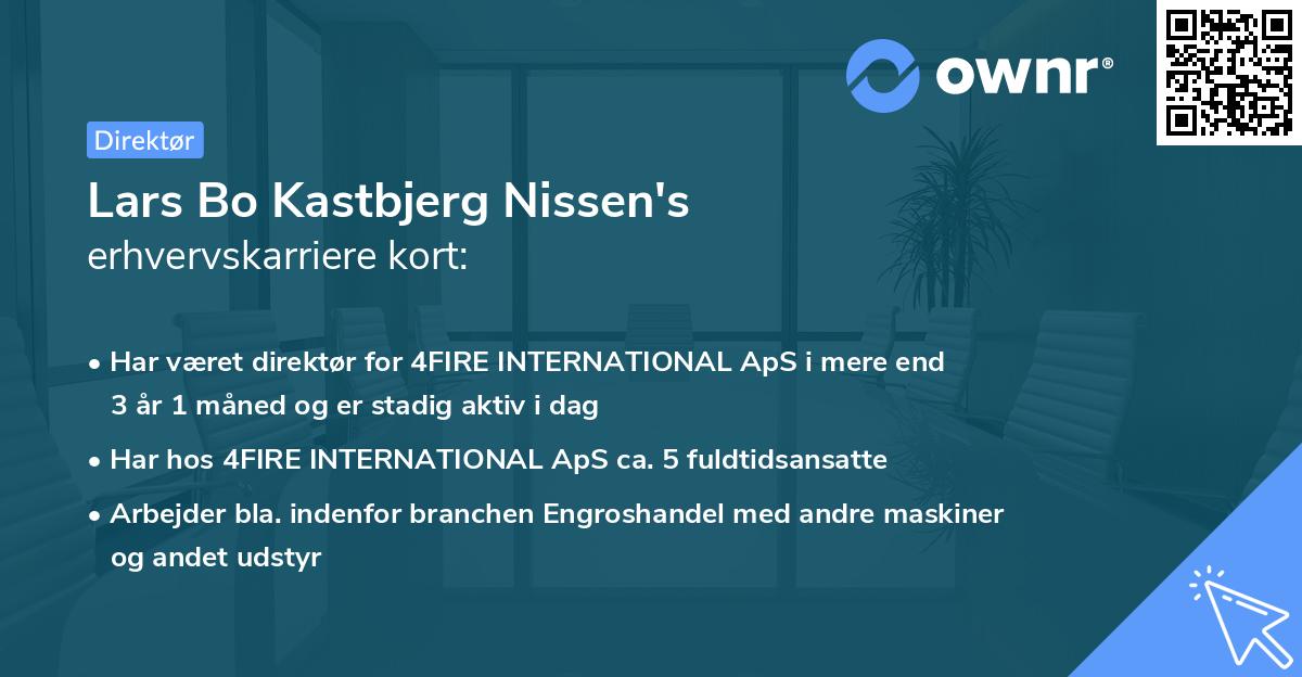 Lars Bo Kastbjerg Nissen's erhvervskarriere kort