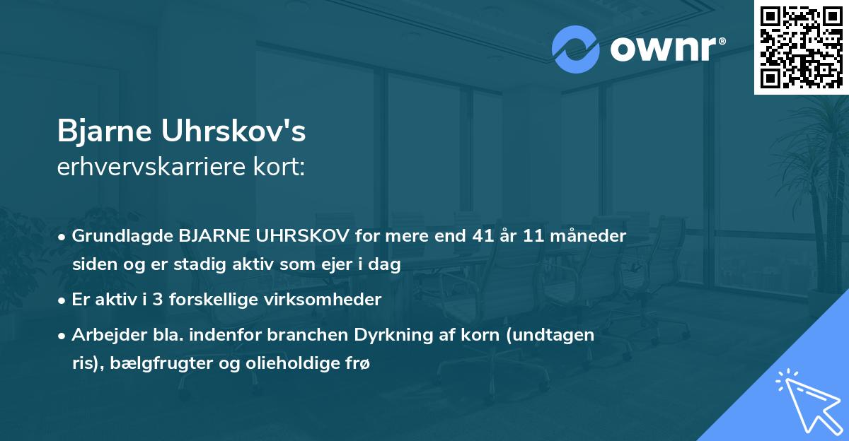 Bjarne Uhrskov's erhvervskarriere kort