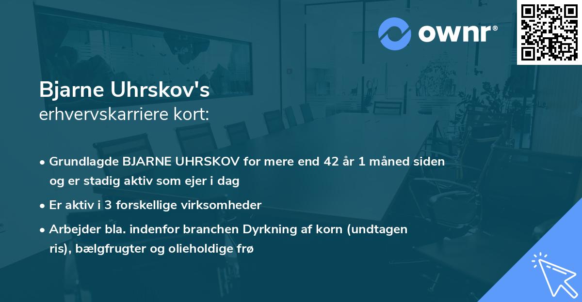 Bjarne Uhrskov's erhvervskarriere kort