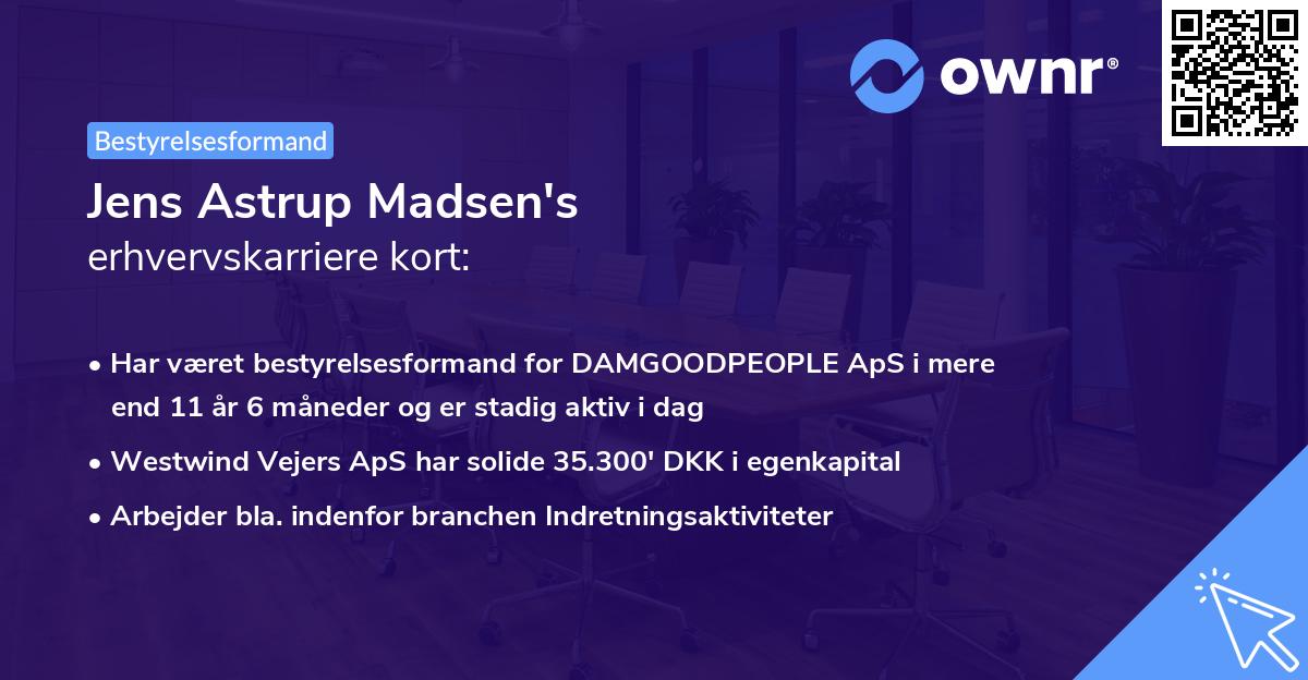Jens Astrup Madsen's erhvervskarriere kort
