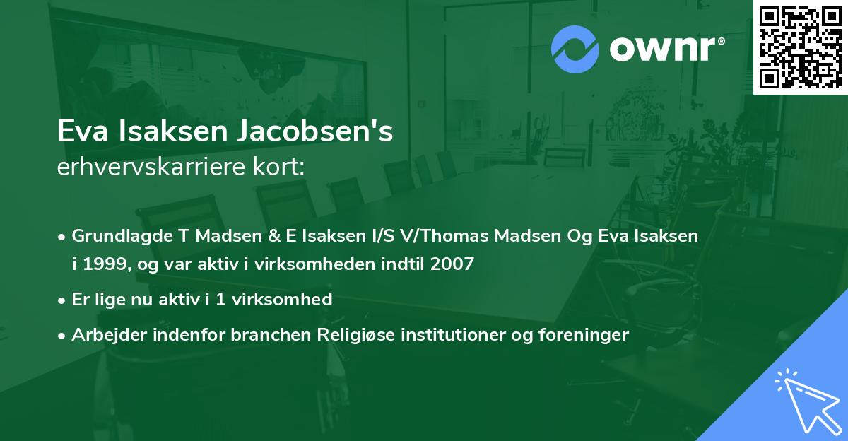 Eva Isaksen Jacobsen's erhvervskarriere kort