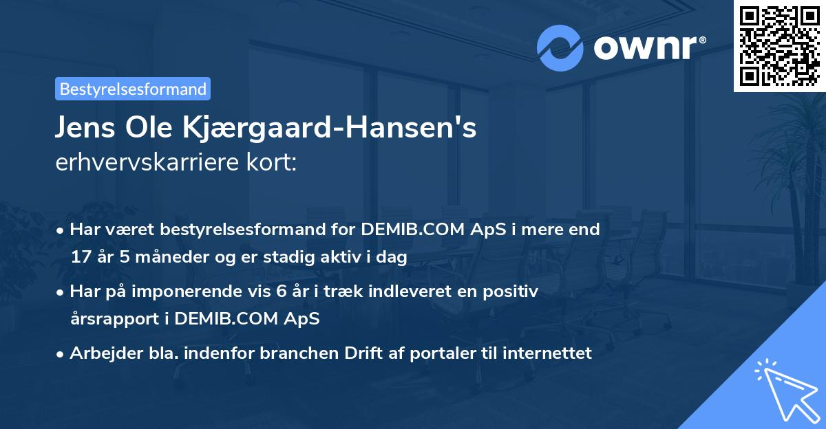 Jens Ole Kjærgaard-Hansen's erhvervskarriere kort