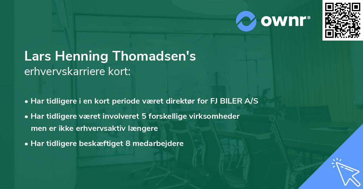 Lars Henning Thomadsen's erhvervskarriere kort