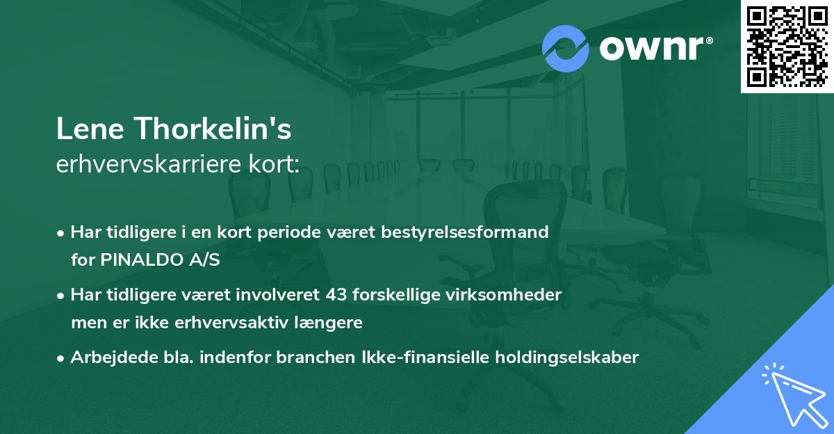 Lene Thorkelin's erhvervskarriere kort