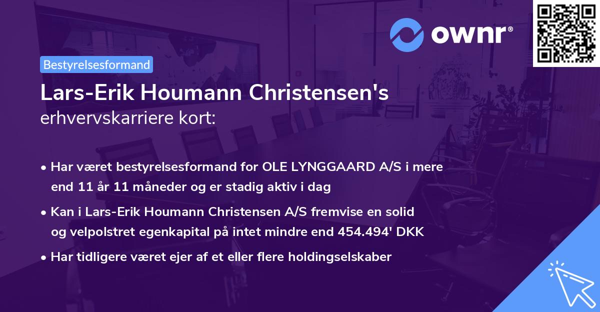 Lars-Erik Houmann Christensen's erhvervskarriere kort