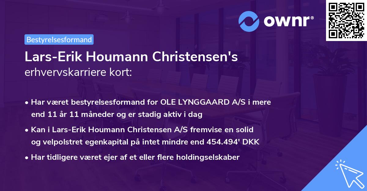 Lars-Erik Houmann Christensen's erhvervskarriere kort