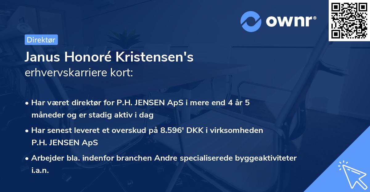 Janus Honoré Kristensen's erhvervskarriere kort