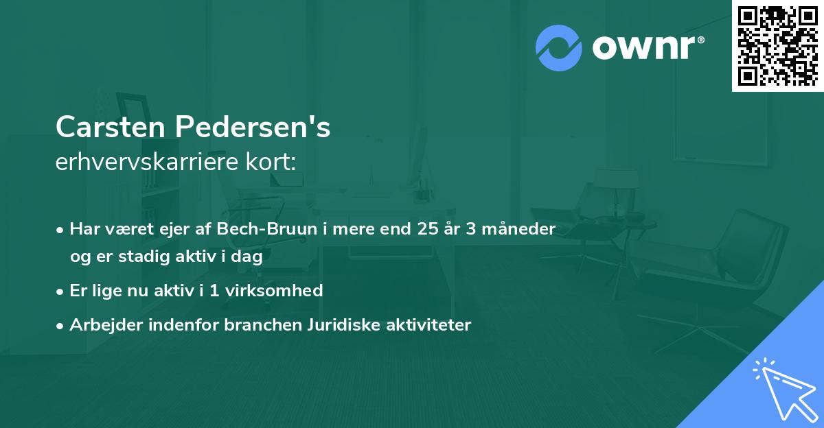 Carsten Pedersen's erhvervskarriere kort