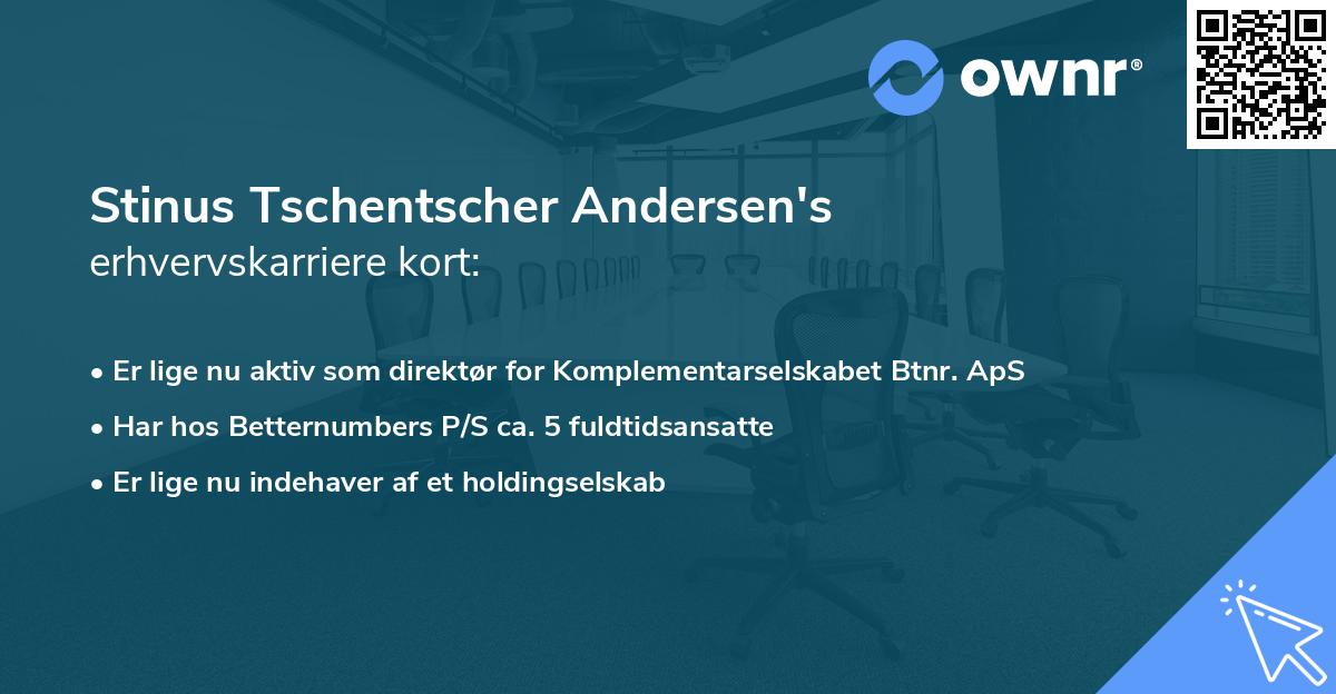 Stinus Tschentscher Andersen's erhvervskarriere kort